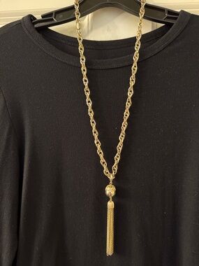 Gold Long Tassel Chain Necklace for Women